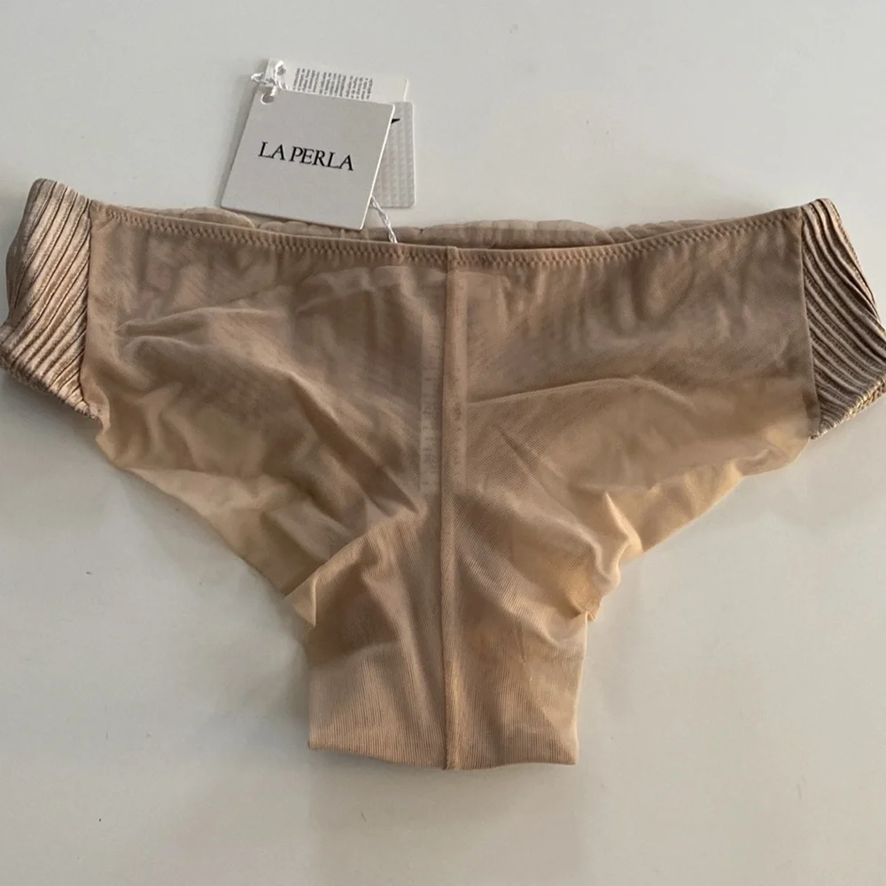 BEAUTIFUL LA PERLA MADE IN ITALY BEIGE PANTY W/MESH- SMALL! - Picture 3 of 6